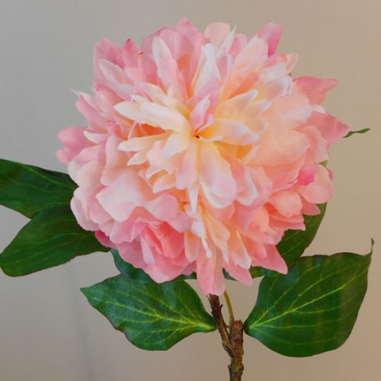 Large Artificial Peony Cream Pink 55cm Artificial Flowers